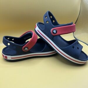 Crocs Crocband Sandal Croslite Strap Sandal Kids Size C 11 Navy Red